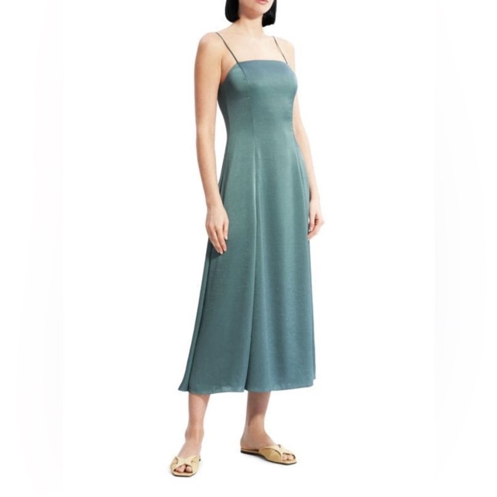 Theory Teal Slip Midi Dress